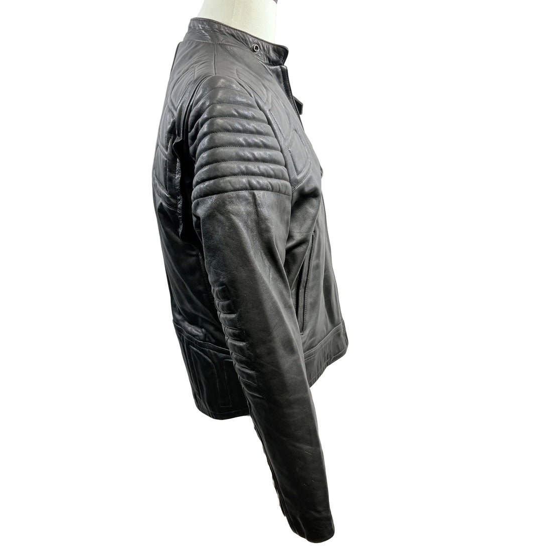 Custom Taylor John biker style leather jacket, size medium