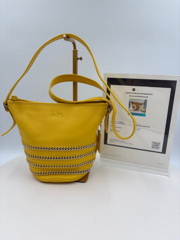 Authenticated Yellow Coach Crossbody Purse