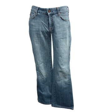 Pair of blue jeans on a white background