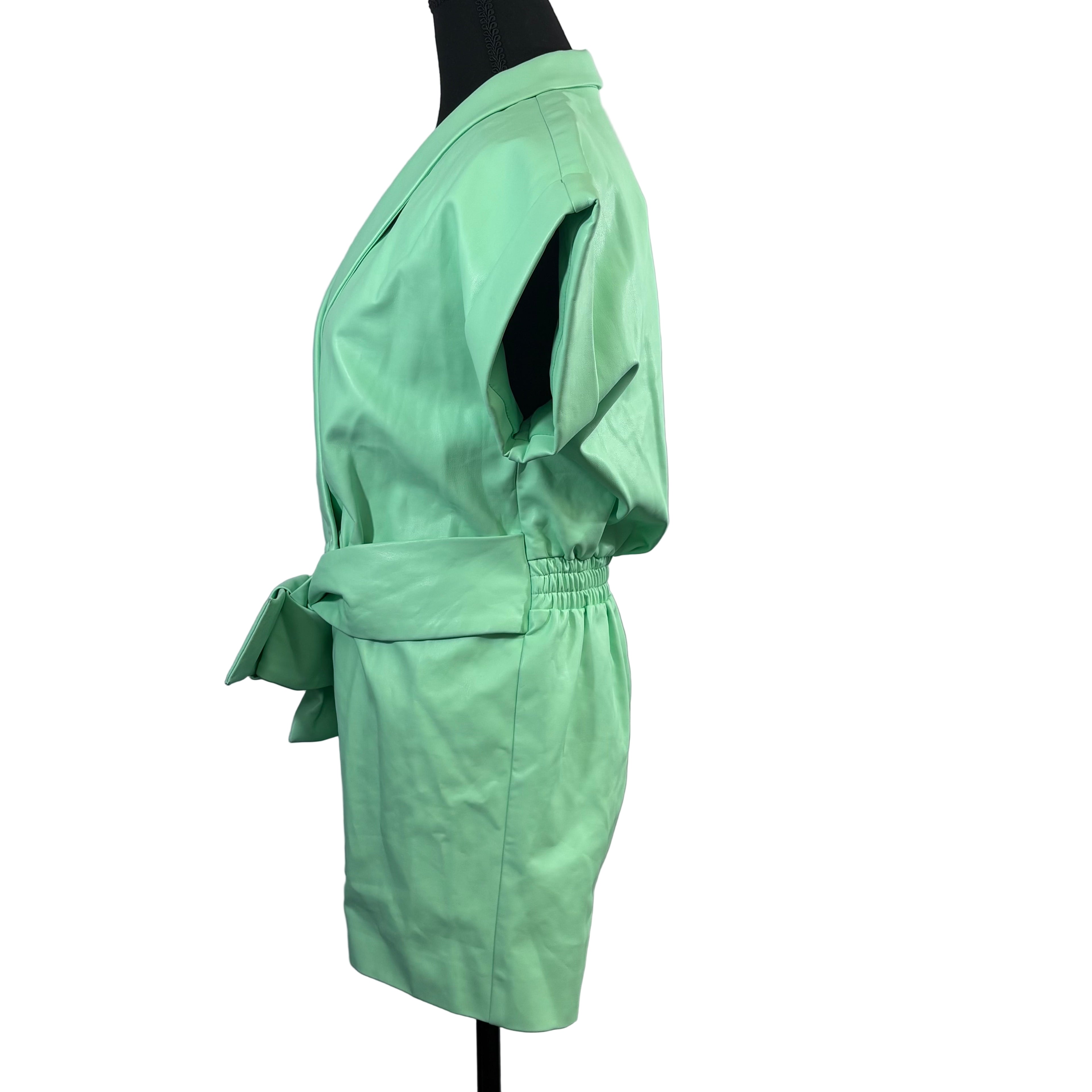 Amanda Uprichard Faux leather romper, size extra small