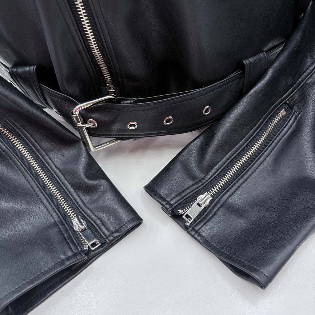 Storets Faux leather biker style jacket, size Small