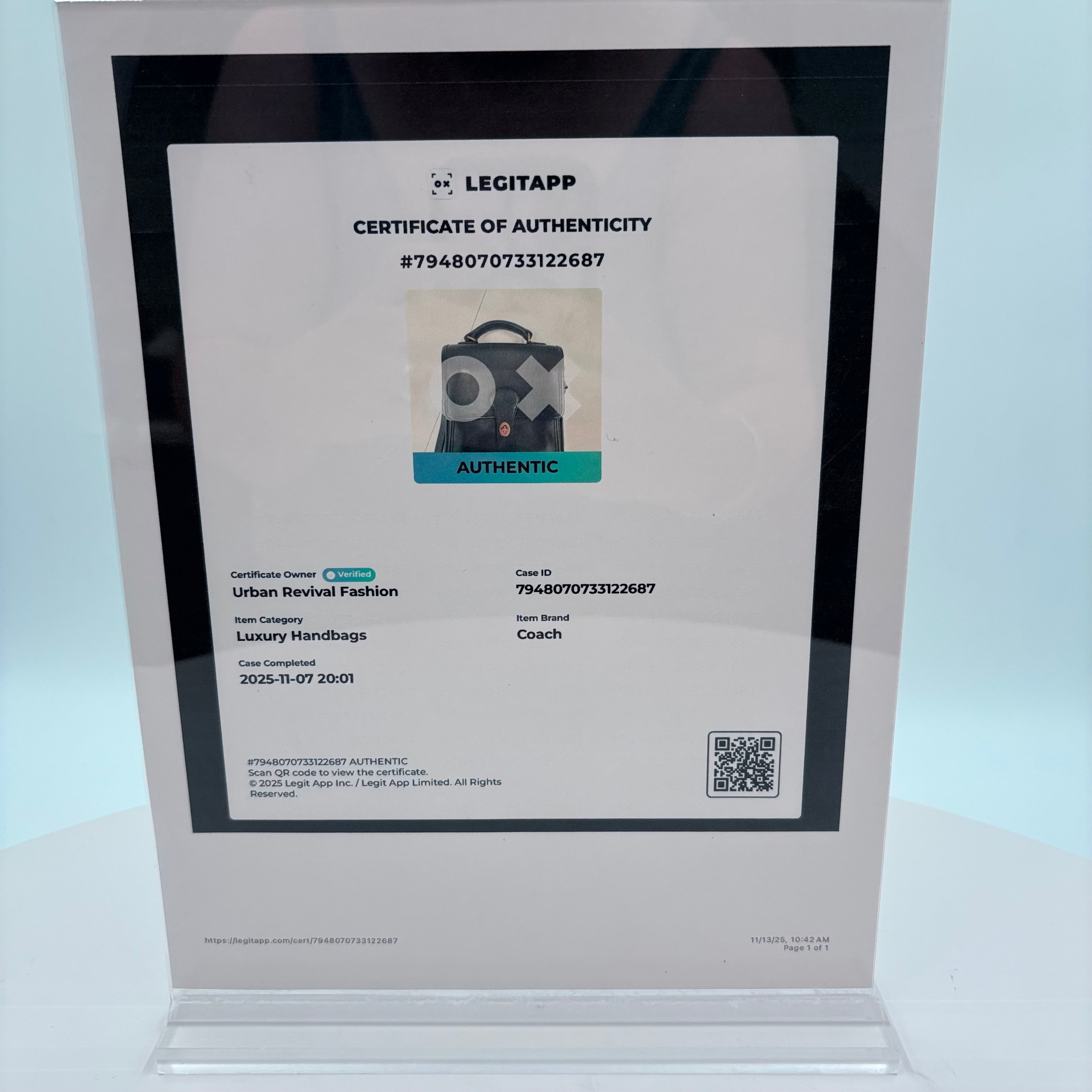 Authenticated vintage Coach Willis cross body purse