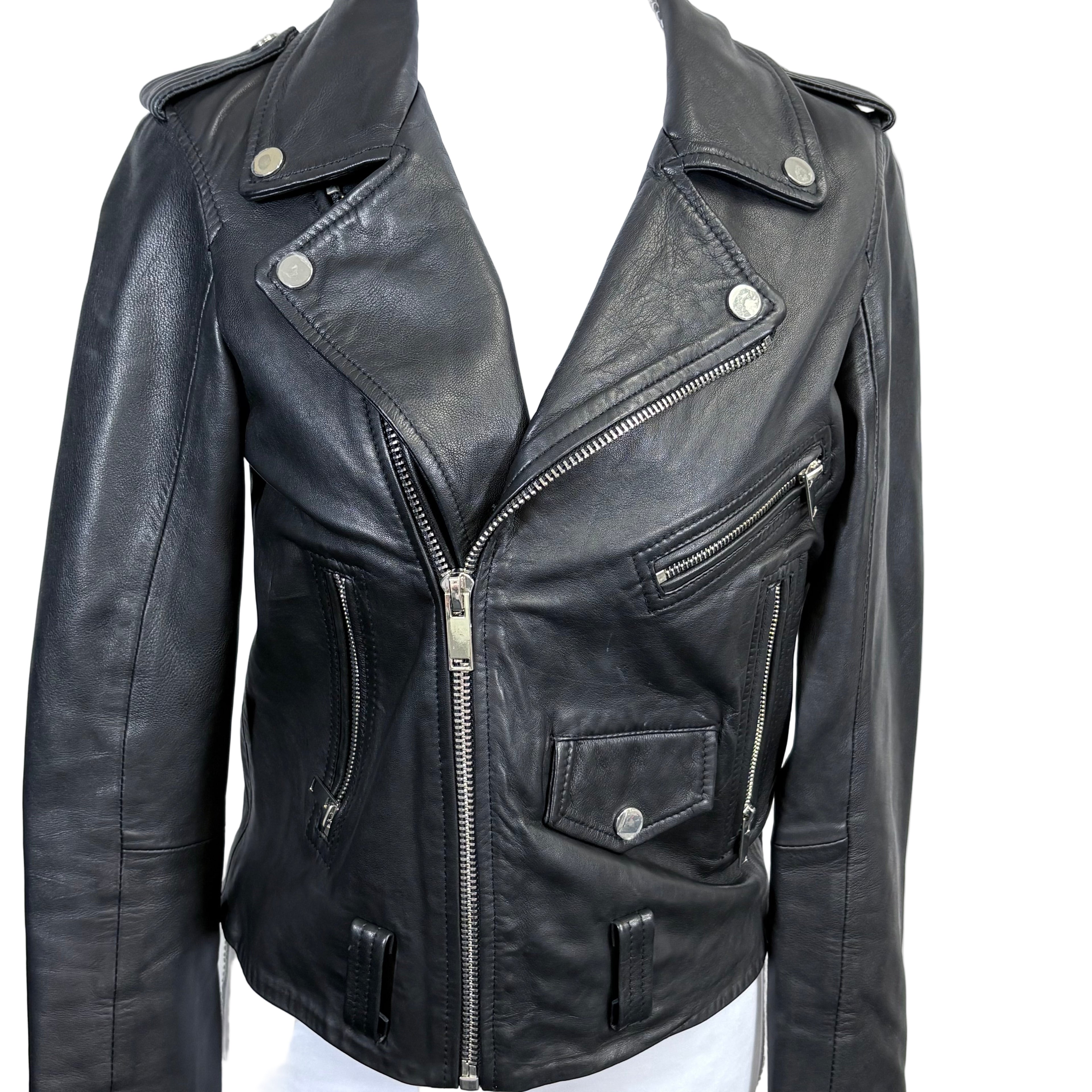 Zara women's biker style Faux leather jacket, size small