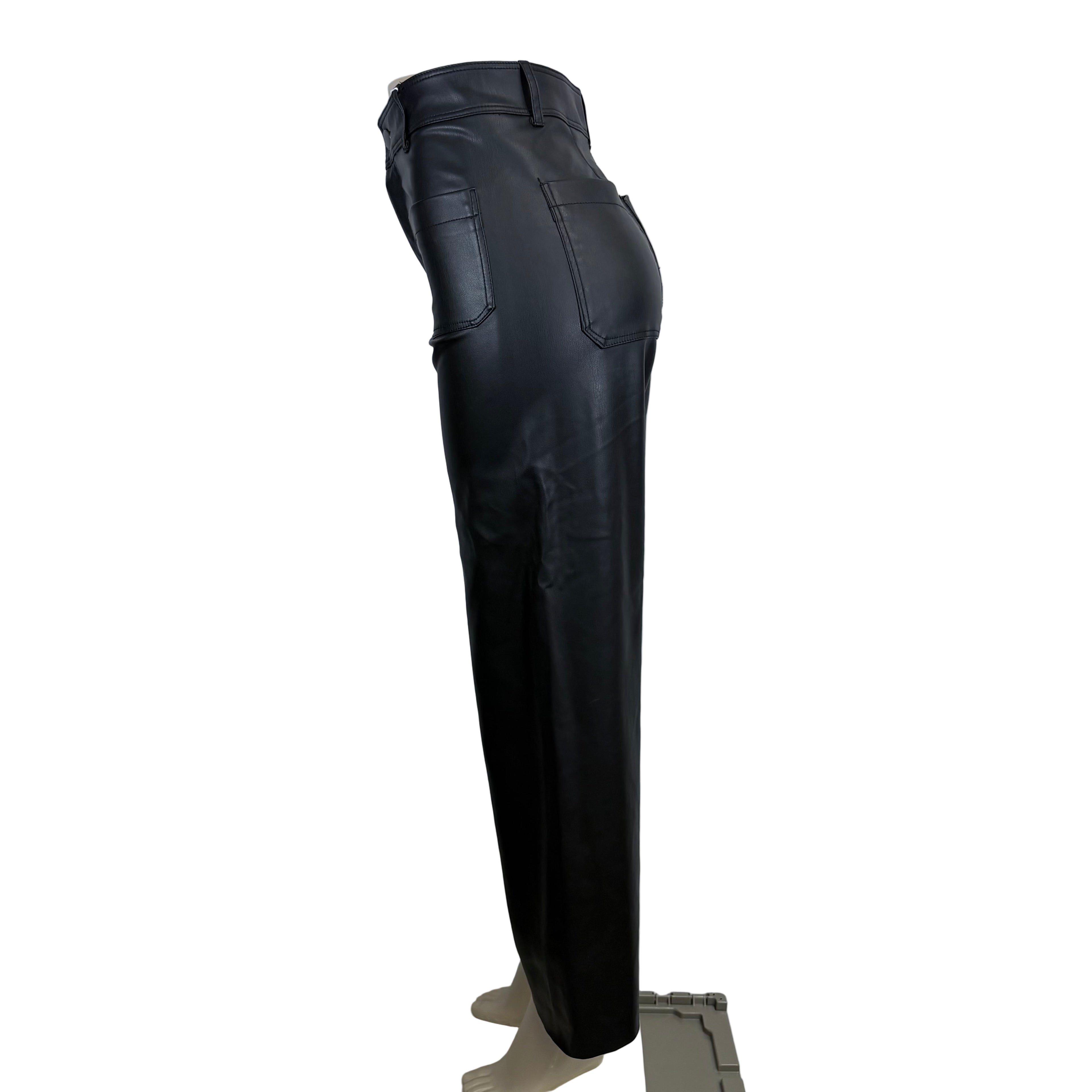 Zara wide leg faux leather pants, size 6