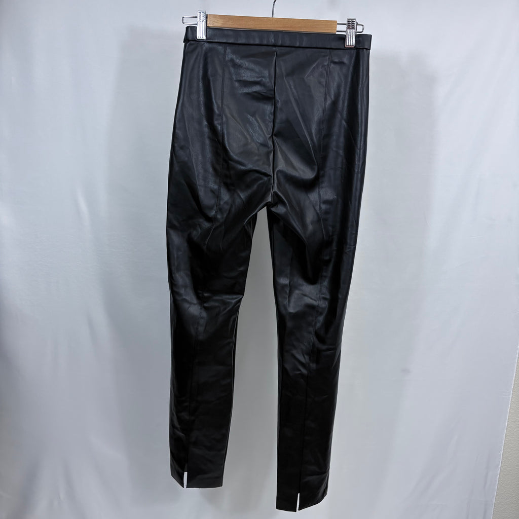 Zara skinny leg faux leather pants, size medium, waist 26"