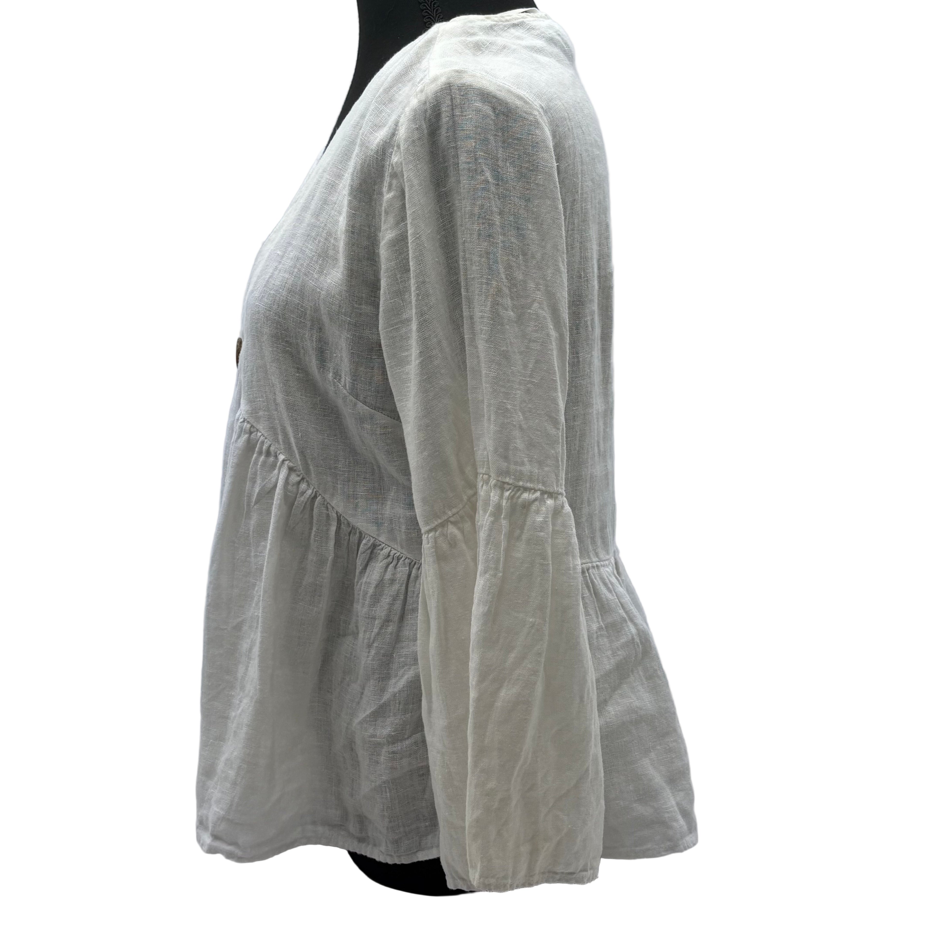 Zara Long sleeve Linen shirt, size medium