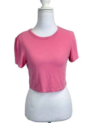 Zara crop-top short sleeve pink shirt