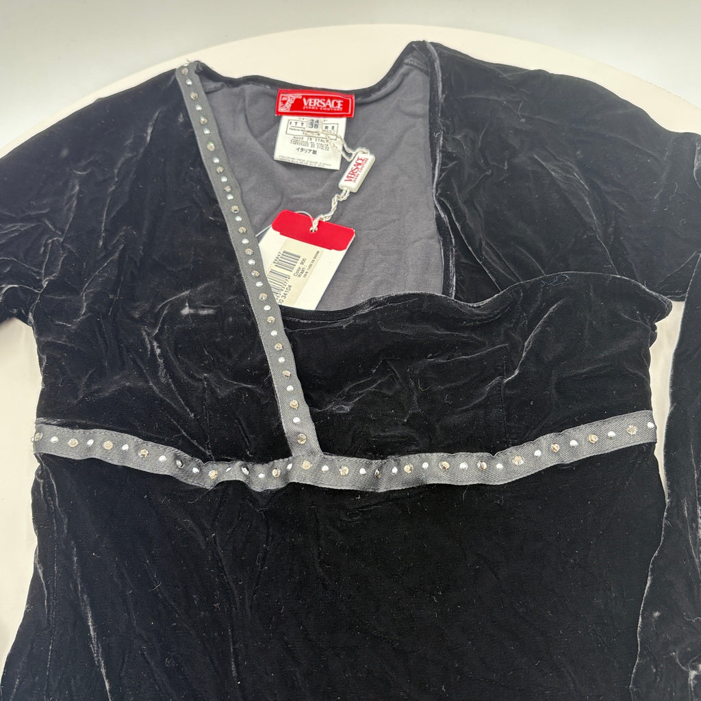 Authenticated Versace Black velvet dress, size extra small