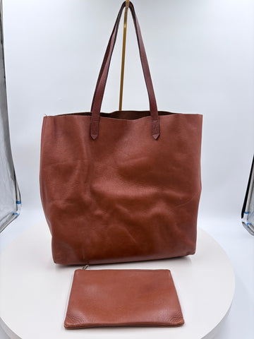 Madewell brown leather tote with matching wallet