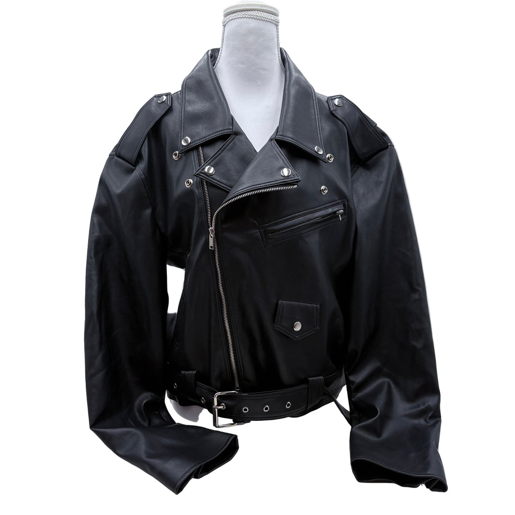 Storets Faux leather biker style jacket, size Small