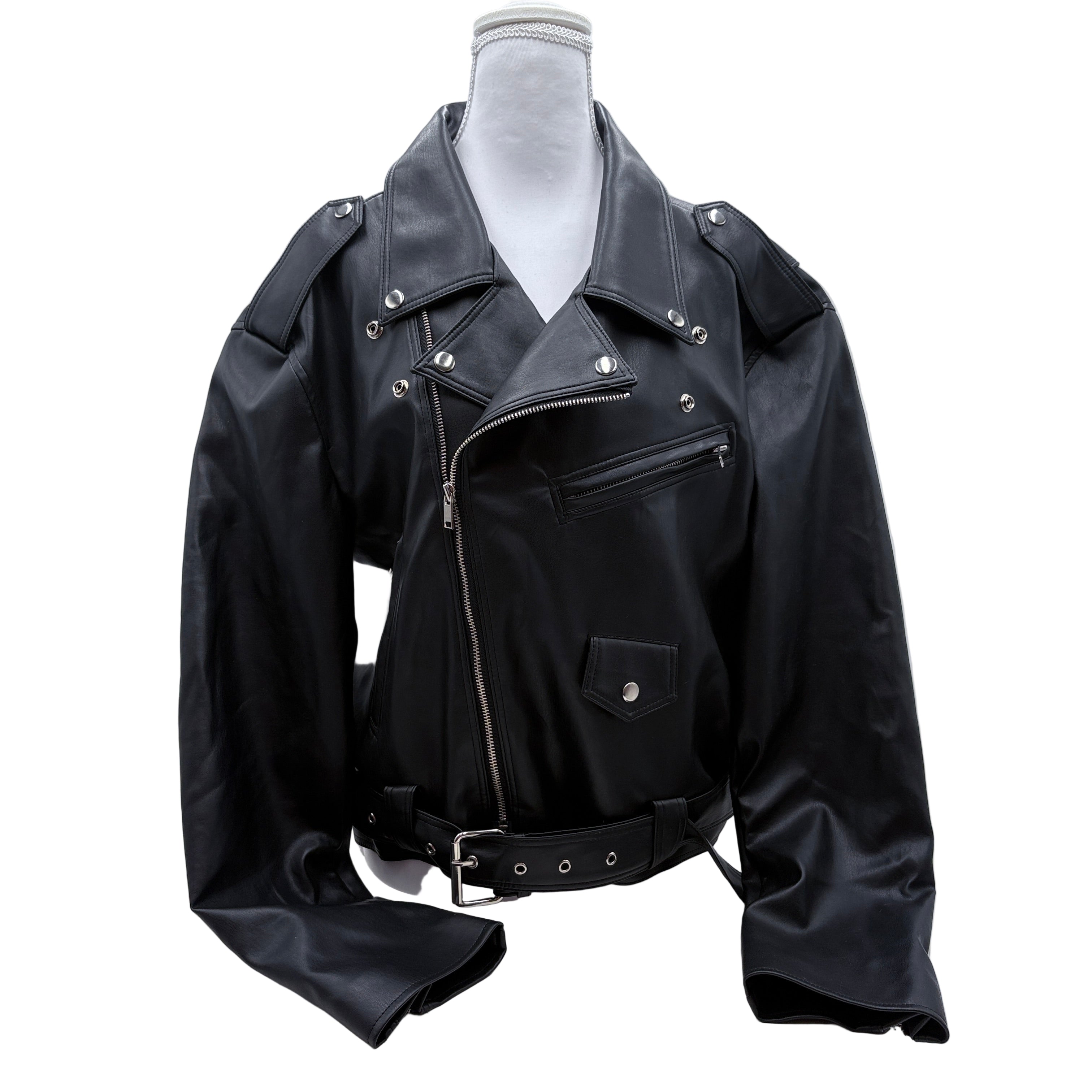 Storets Faux leather biker style jacket, size Small