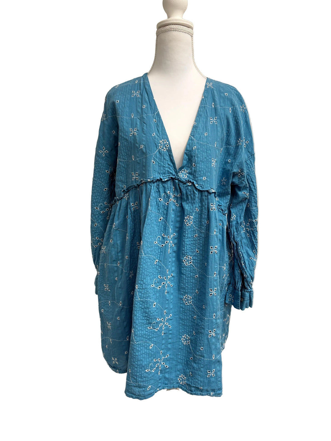 Zara 3/4 sleeve light blue dress