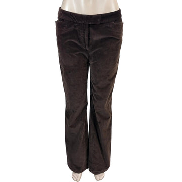 Brown corduroy pants on a white background