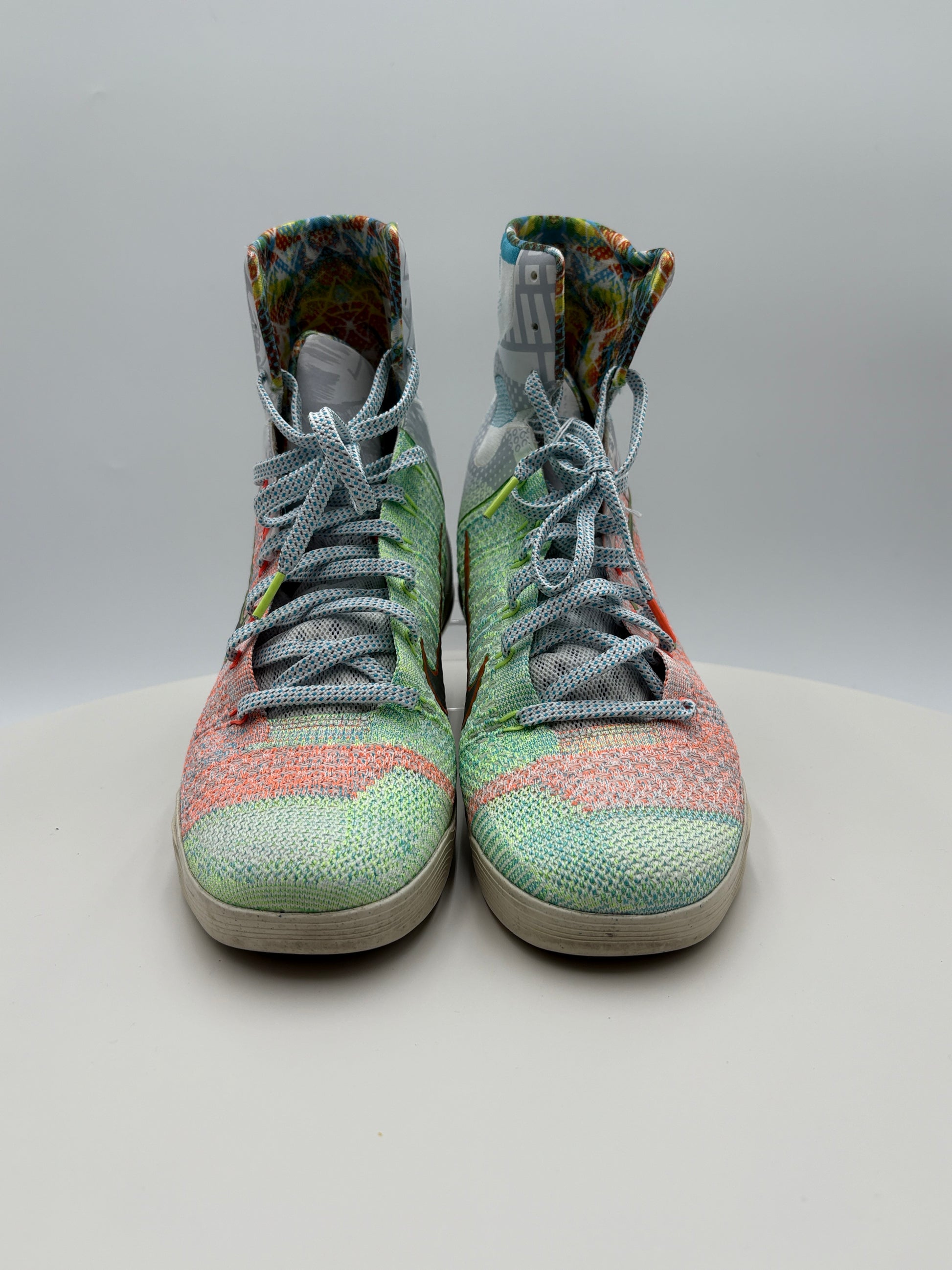 Colorful sneakers on a light gray background