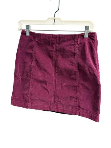 Free People Burgandy Corduroy Mini Skirt