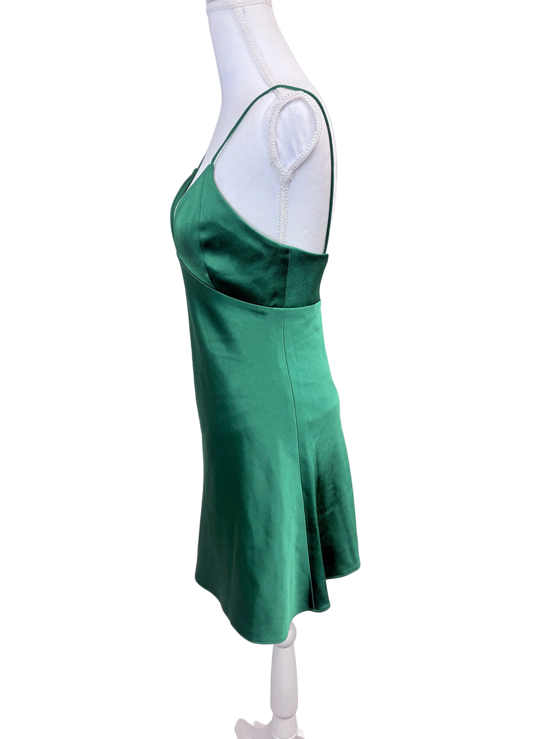 Alice + Olivia green satin sleeveless dress, NWT
