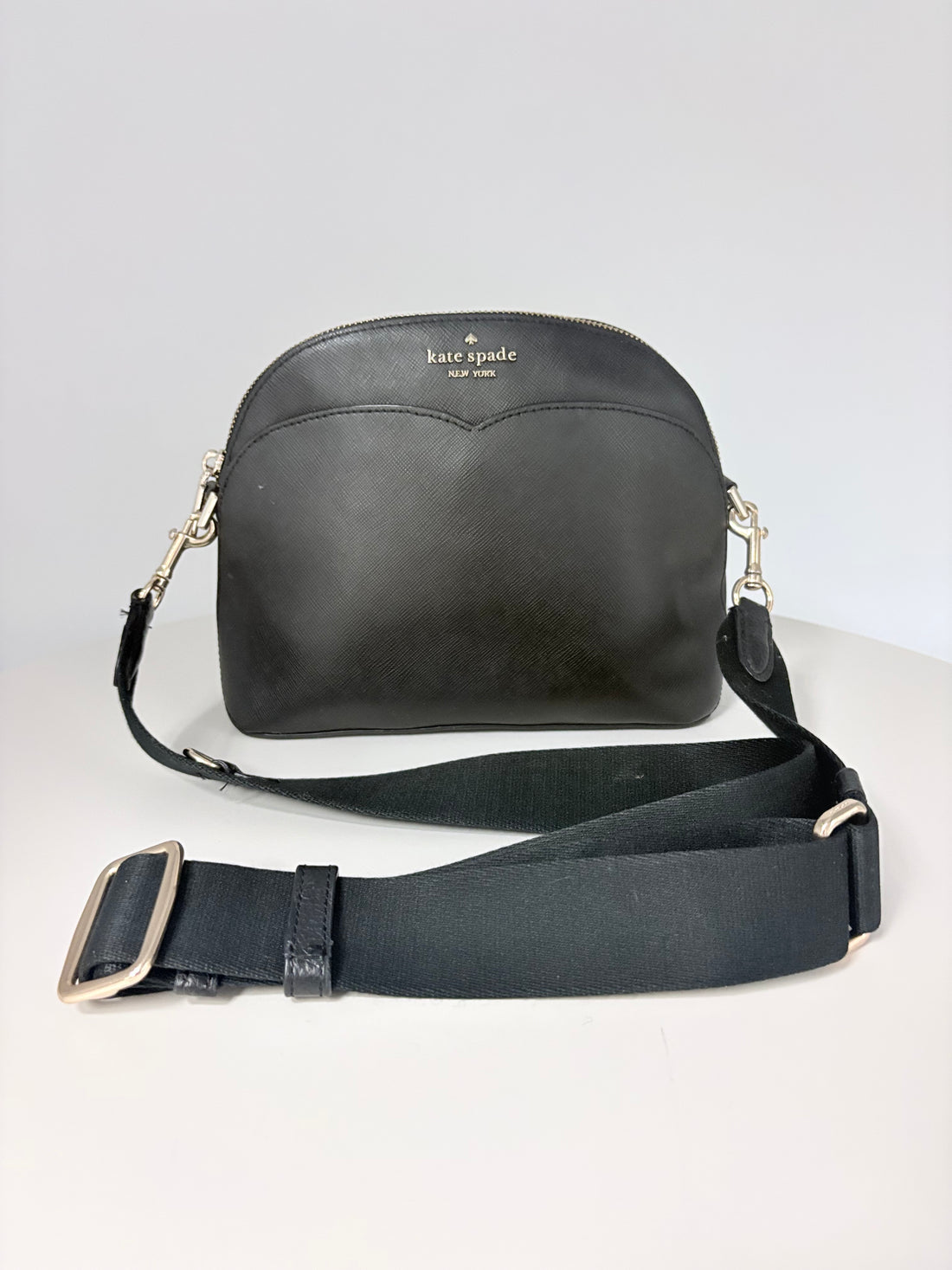 Kate Spade Dome Crossbody Black with thick strap