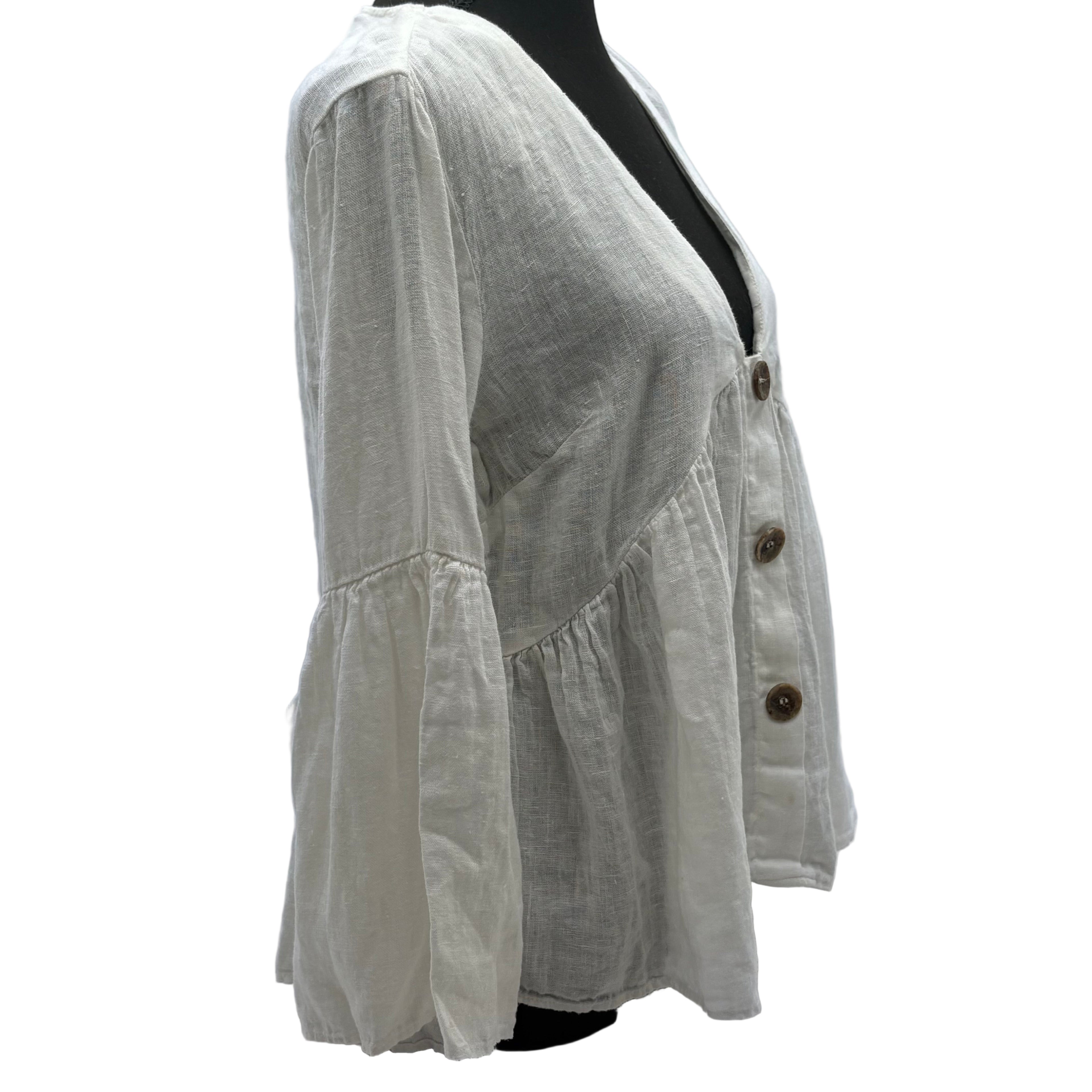 Zara Long sleeve Linen shirt, size medium