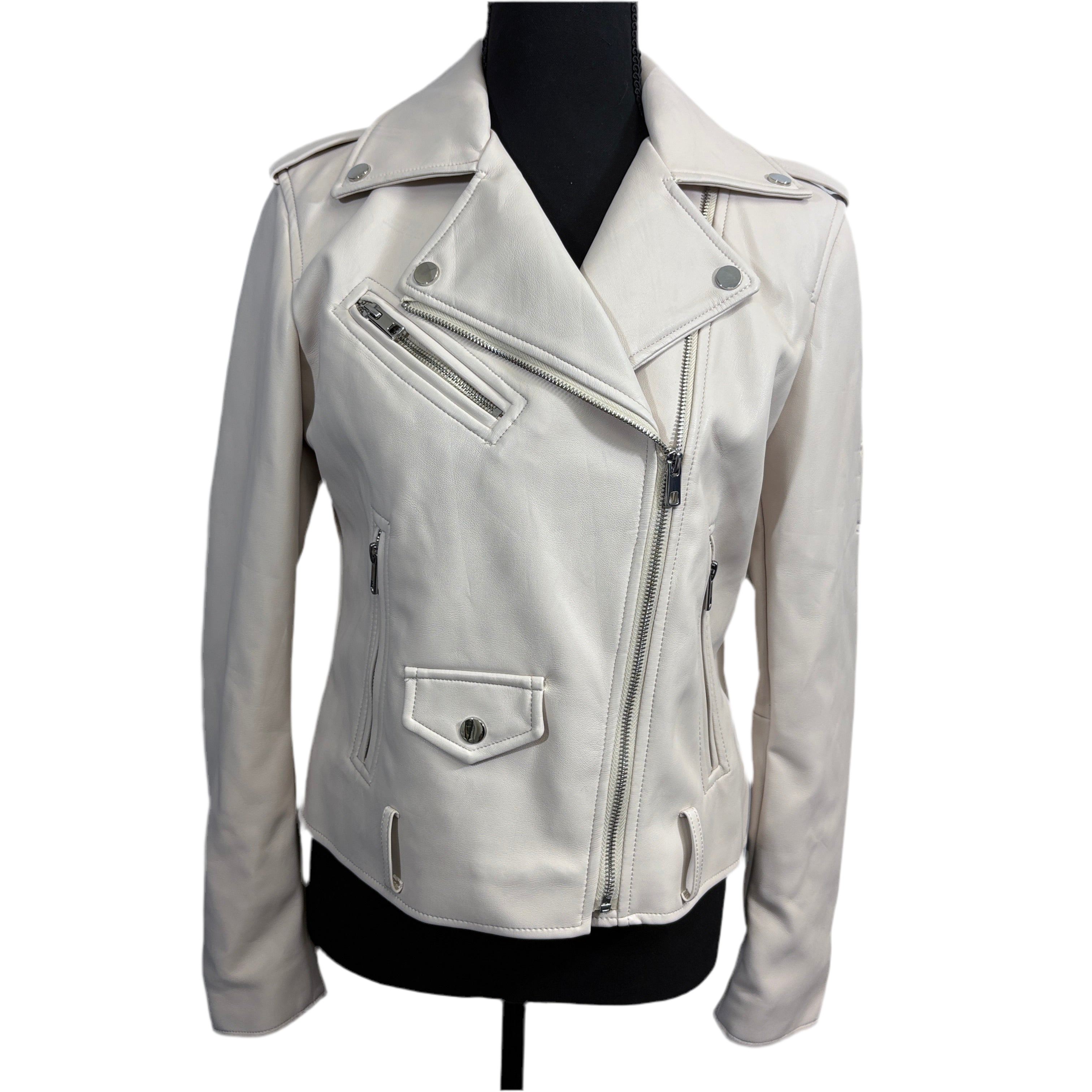 Truth by Republic Faux Leather cream Jacket, size small