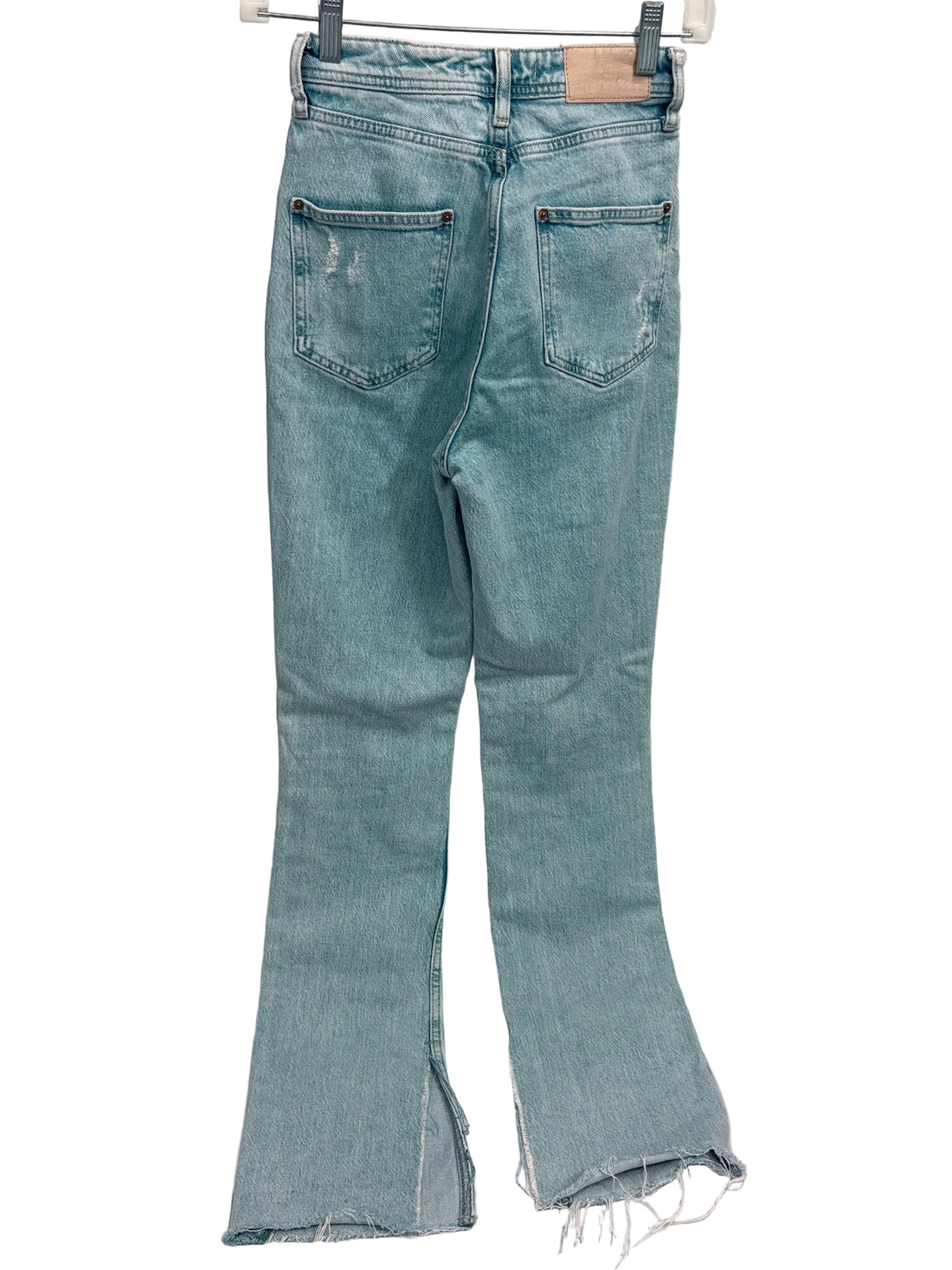Zara back slit blue jeans