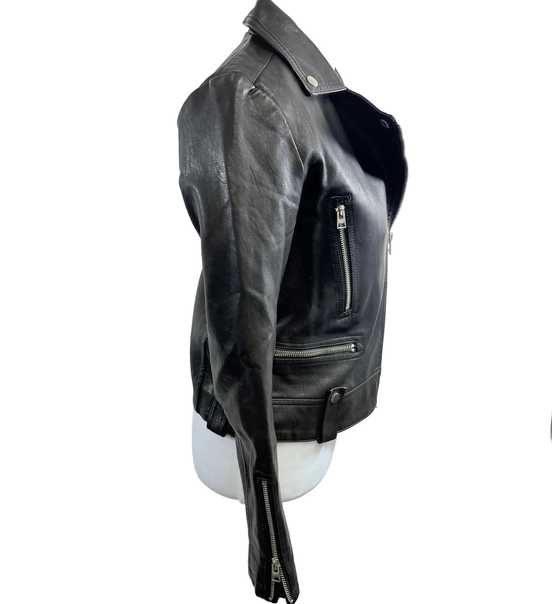 Top Shop biker style faux leather jacket, size 2