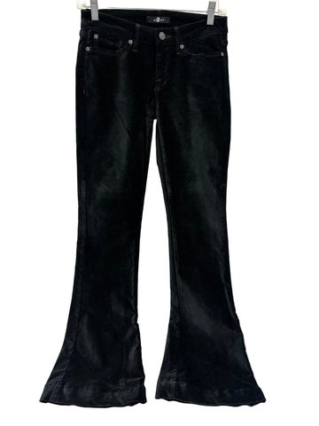 7 For all Mankind, black velvet flared pants