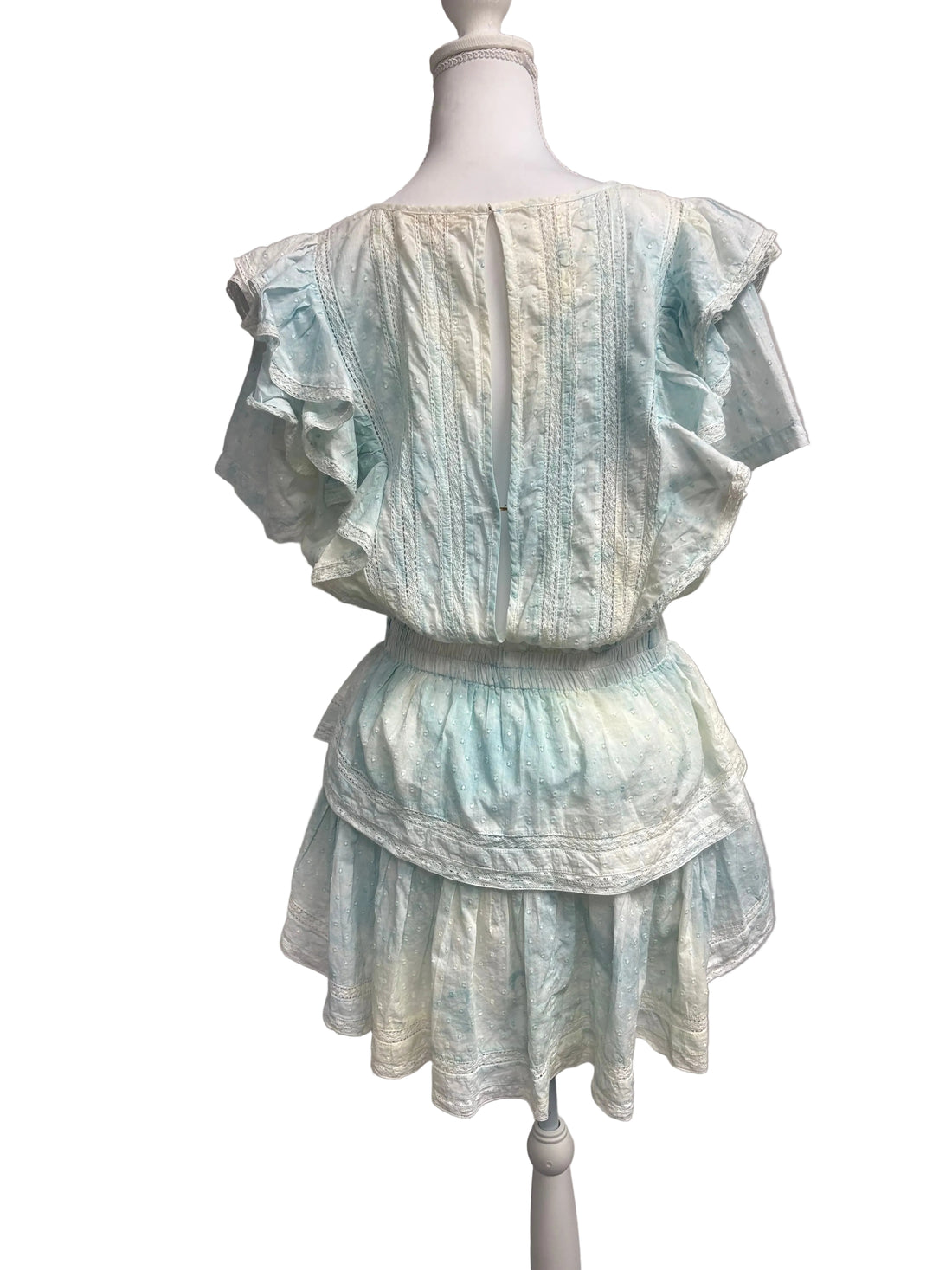 LoveShackFancy pale blue ruffled dress