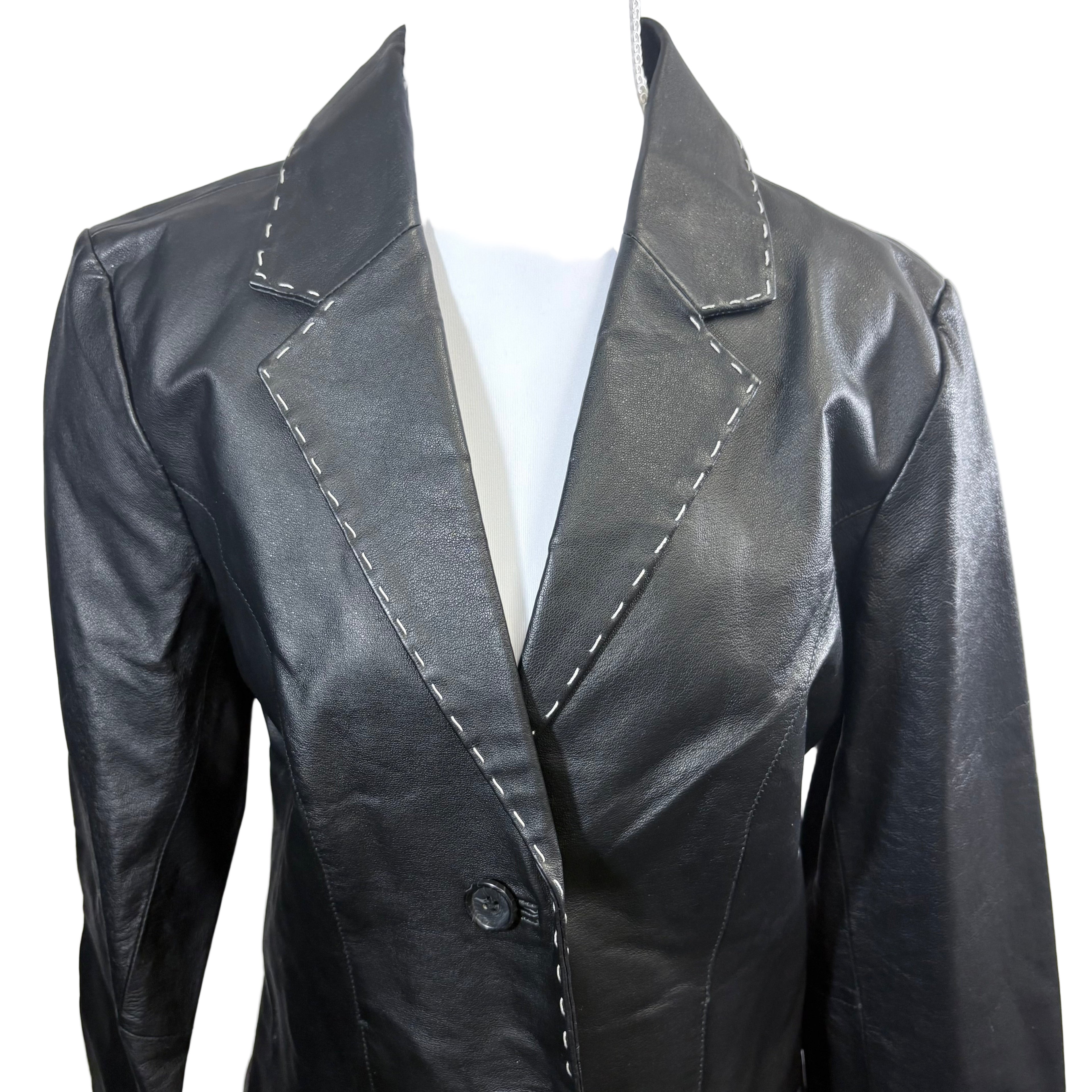 Petite Sophisticated leather jacket, size 8 petite