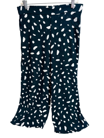 Wilfred navy blue with white dots wide leg pants