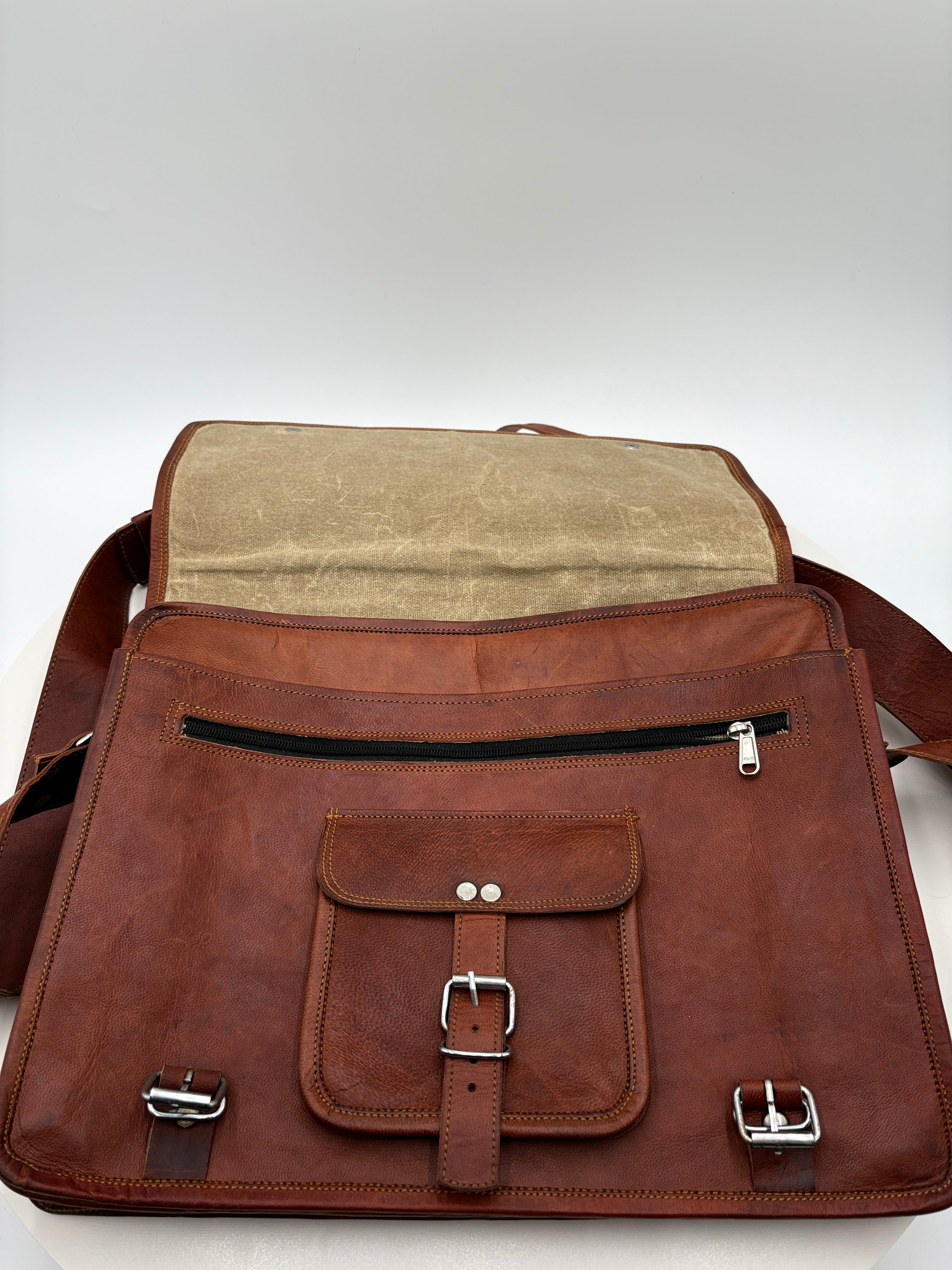 Carbon2Cobalt leather messenger bag