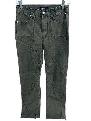 Paige olive green straight leg jeans