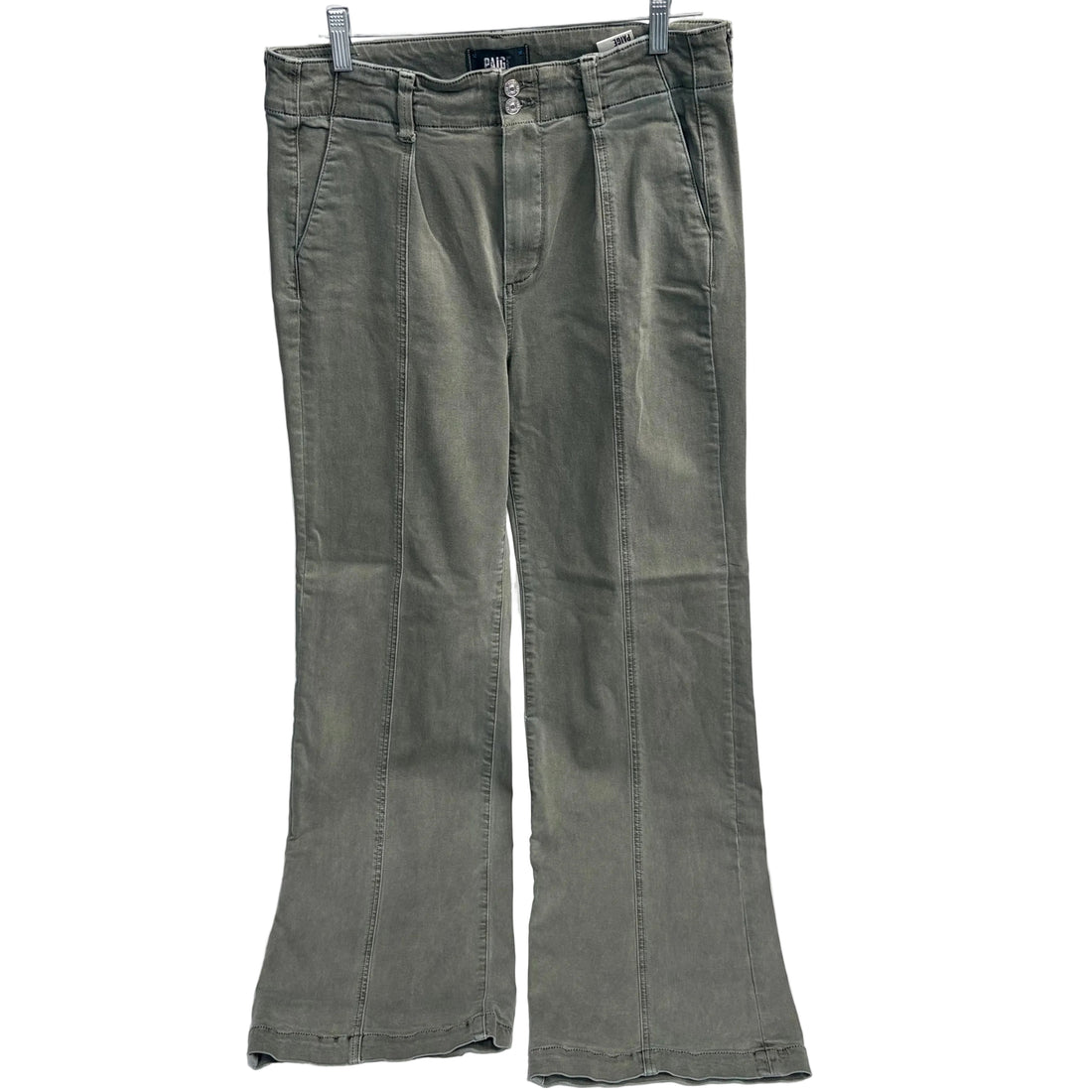 Paige Wide Leg Olive Jeans
