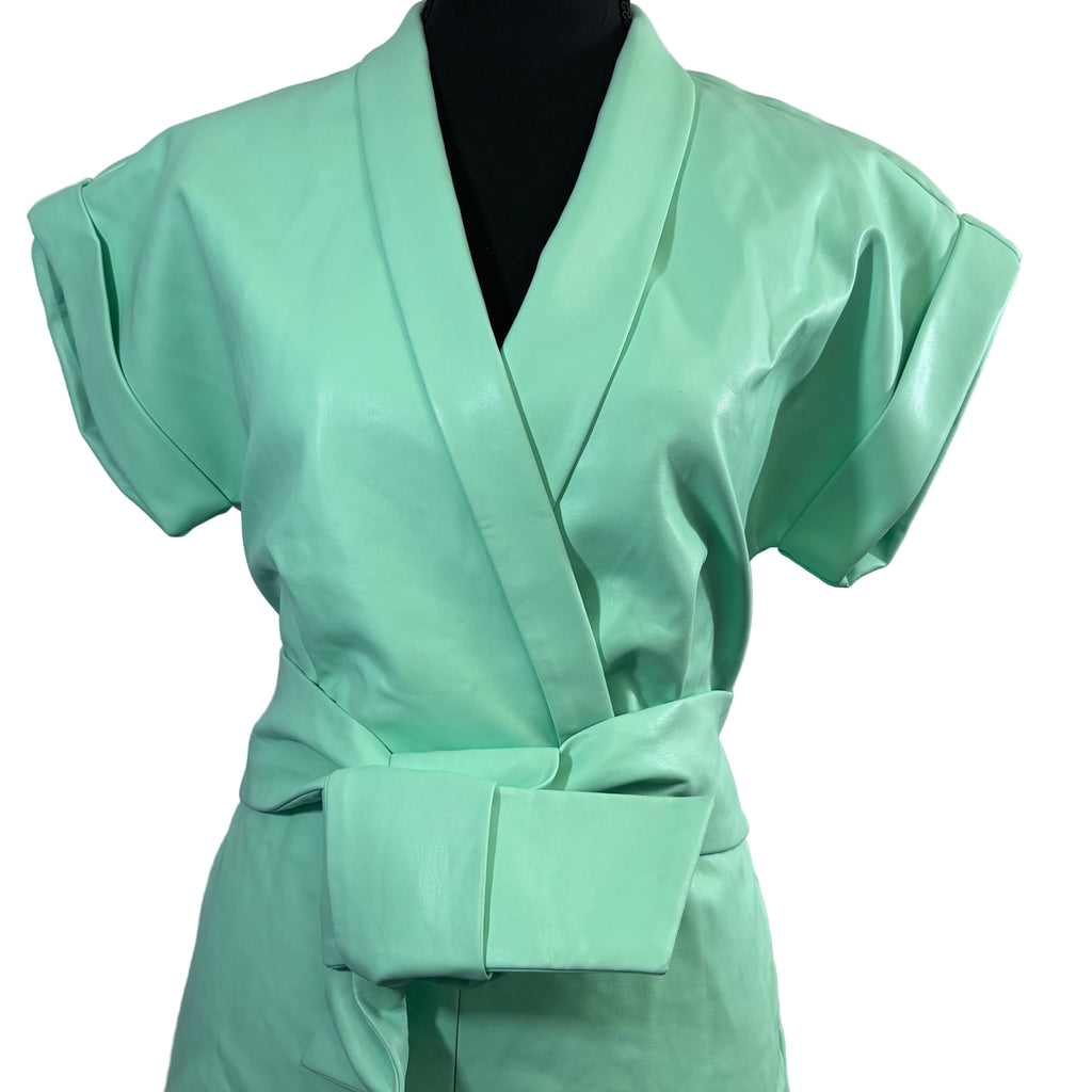 Amanda Uprichard Faux leather romper, size extra small