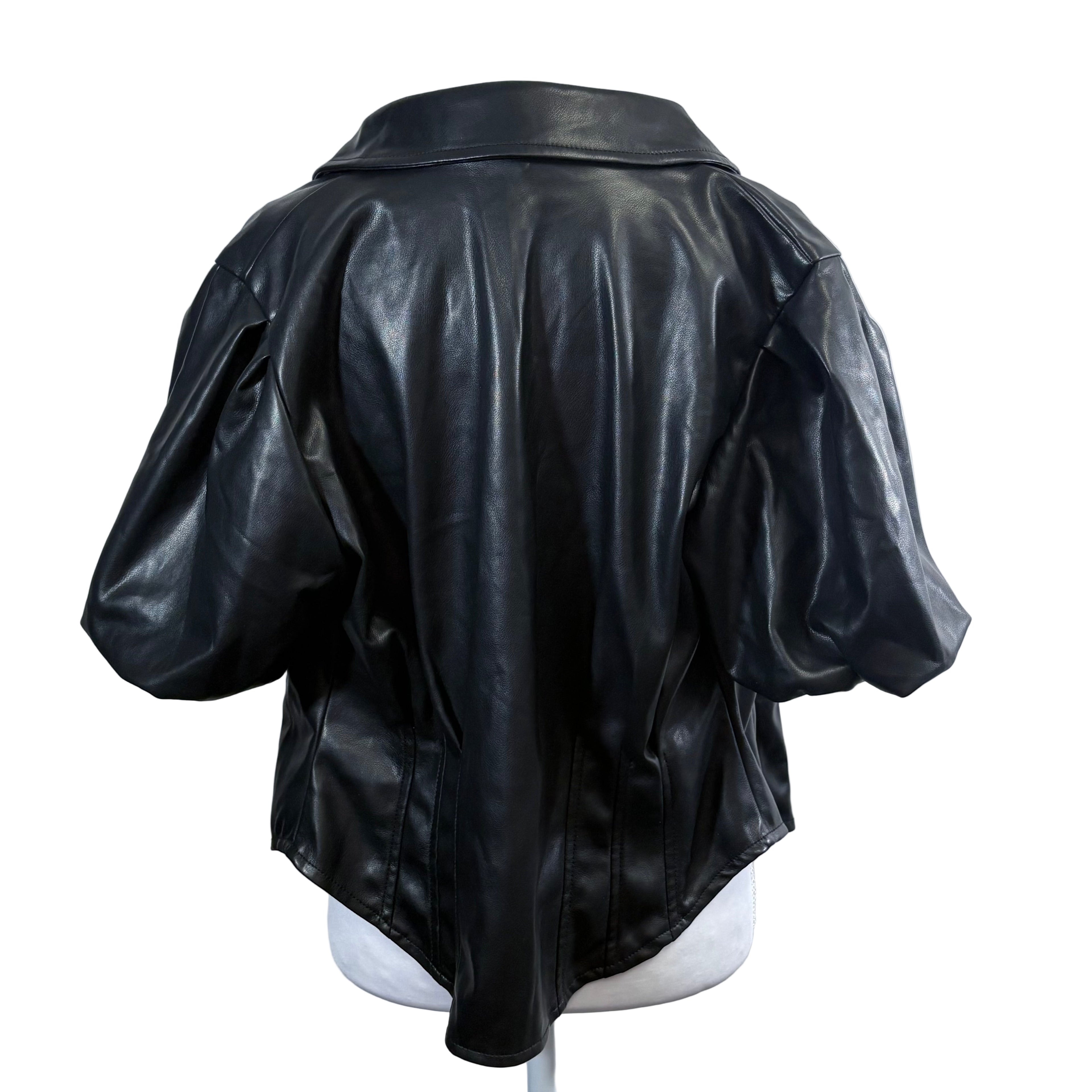 Bagatelle New York short sleeve faux leather women's light jacket, size large