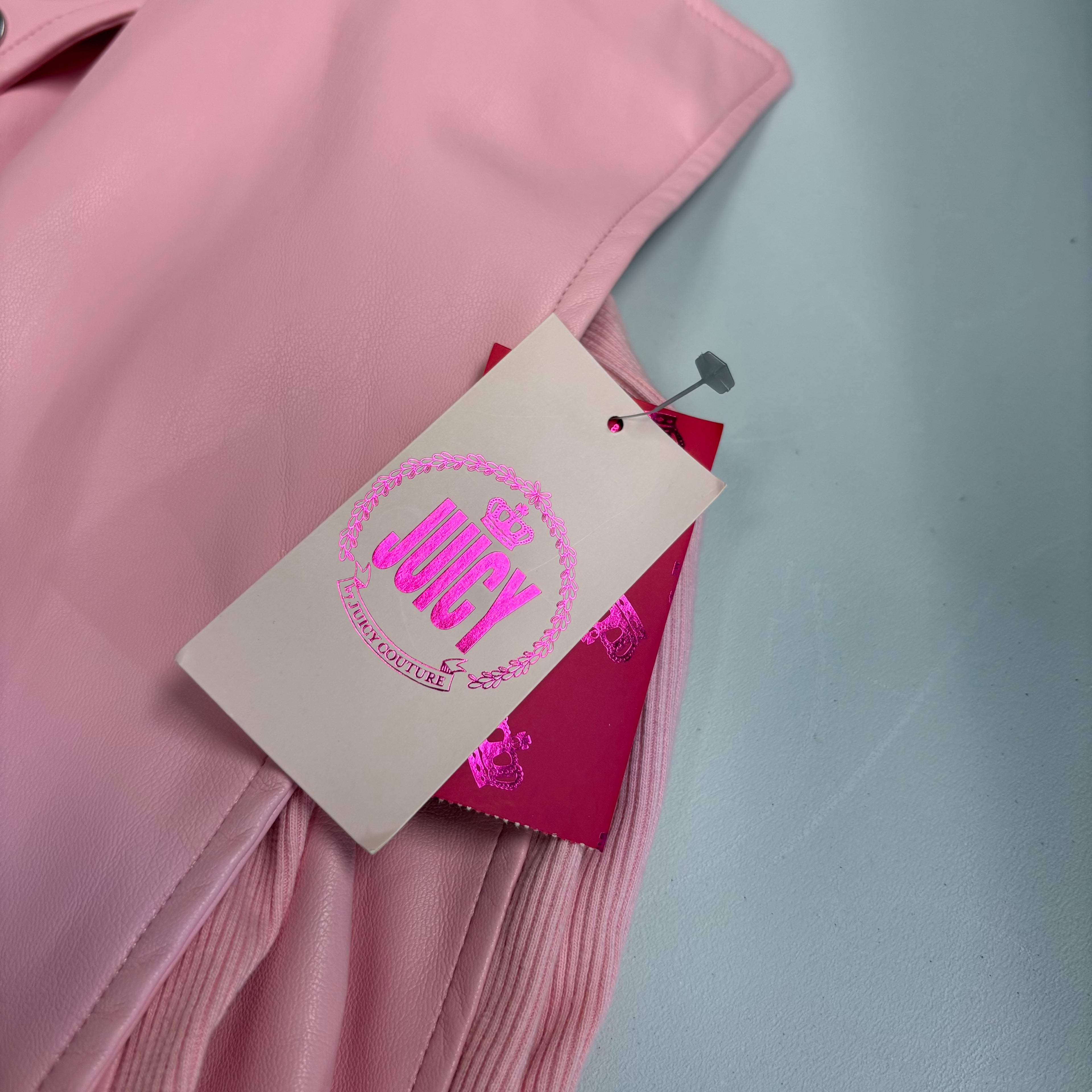 Juicy Faux leather pink jacket, size extra small