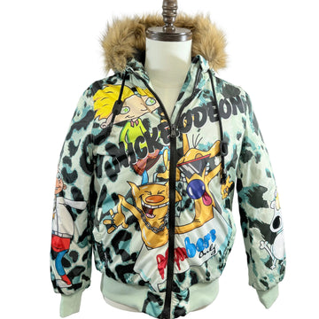 Members Only Nickelodeon men's puffer vest with hood, size medium