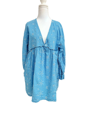 Zara 3/4 sleeve light blue dress