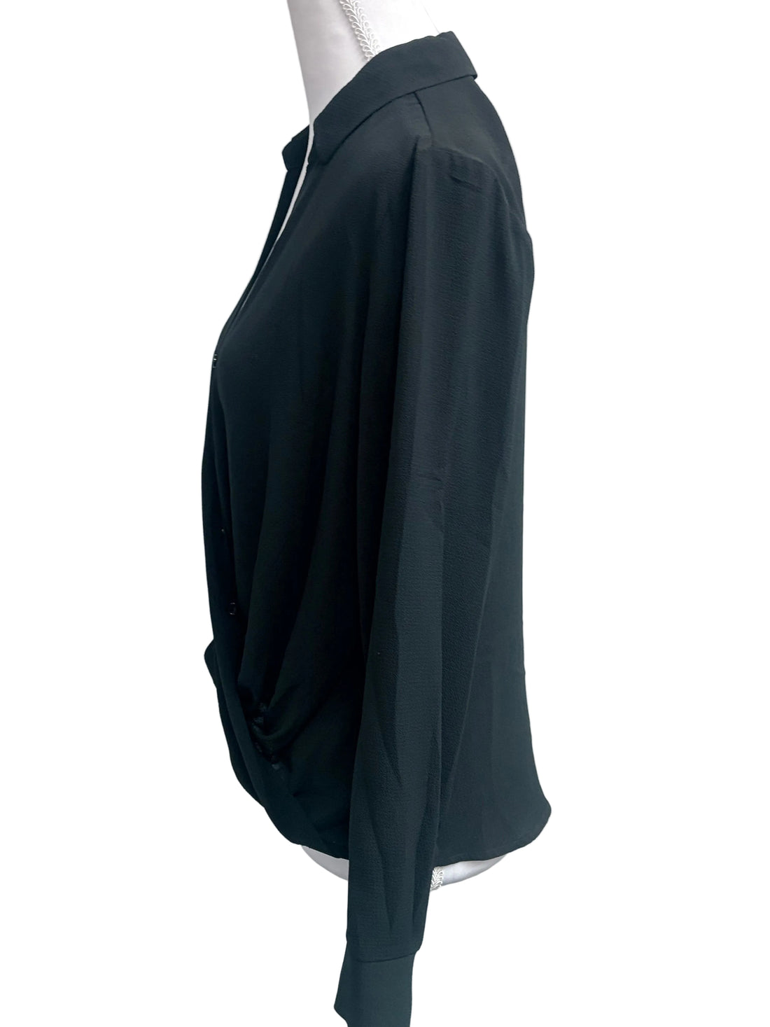 All in Favor Black semi-sheer blouse