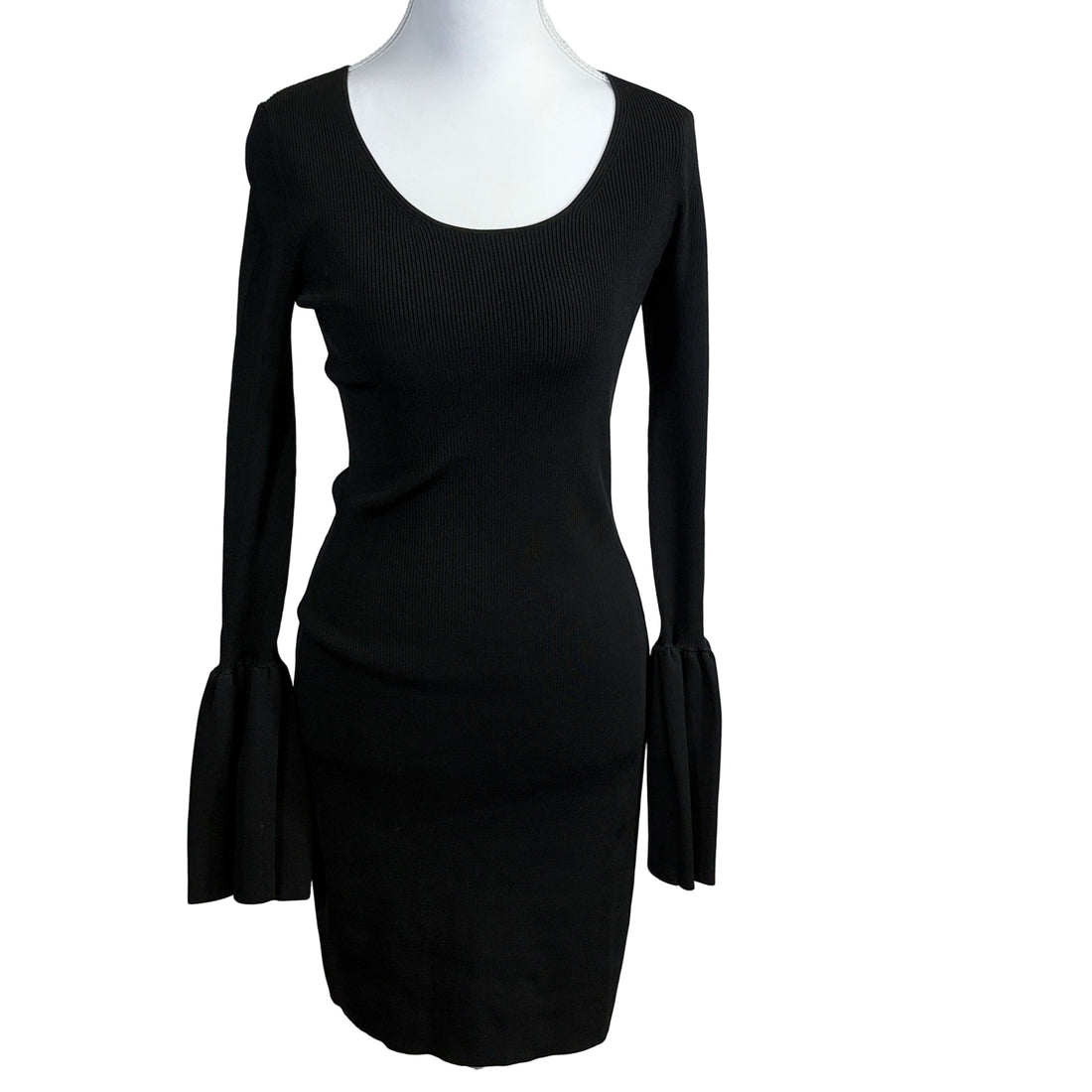 Elizabeth and James ribbed knit long-sleeve bell cuff dress NWT