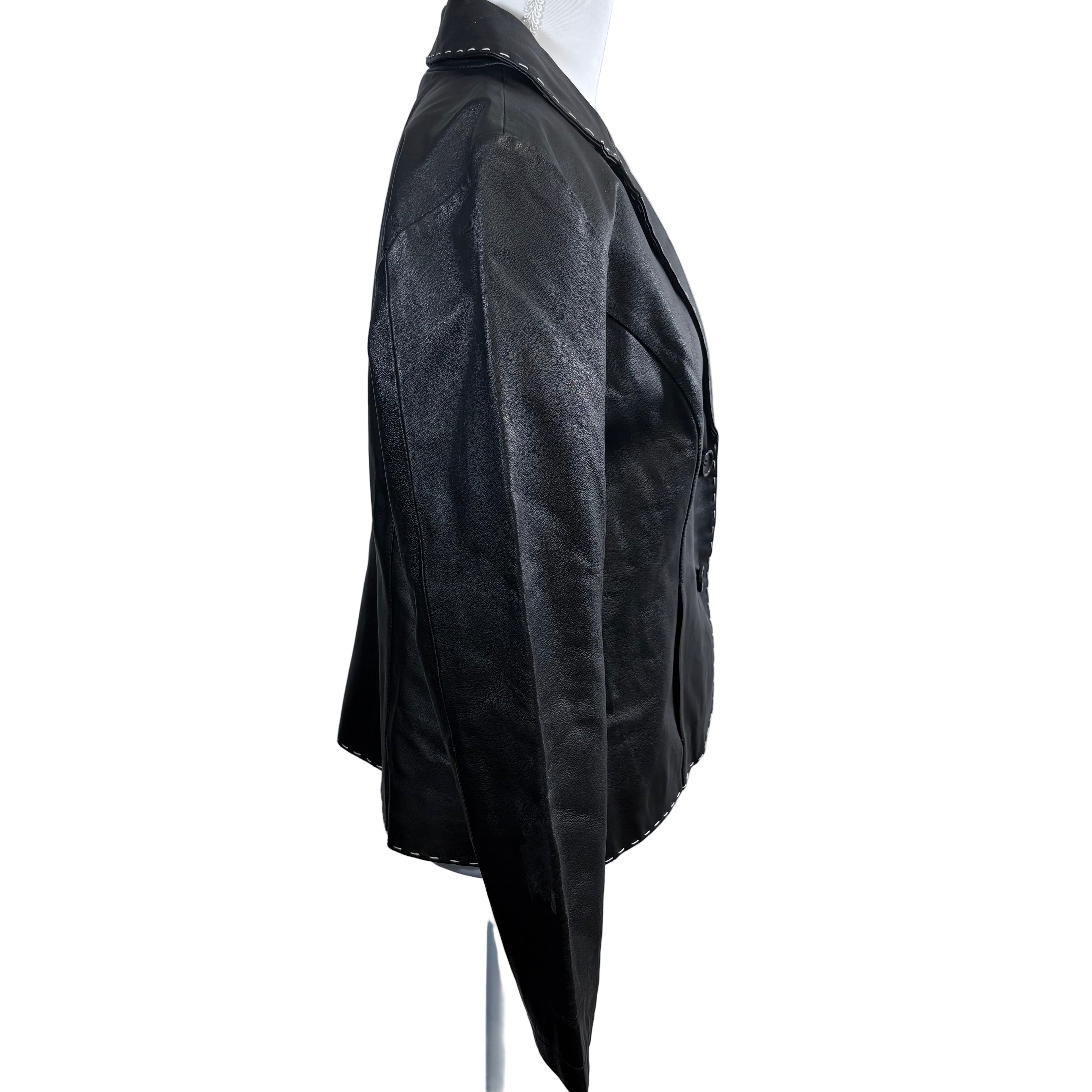 Petite Sophisticated leather jacket, size 8 petite