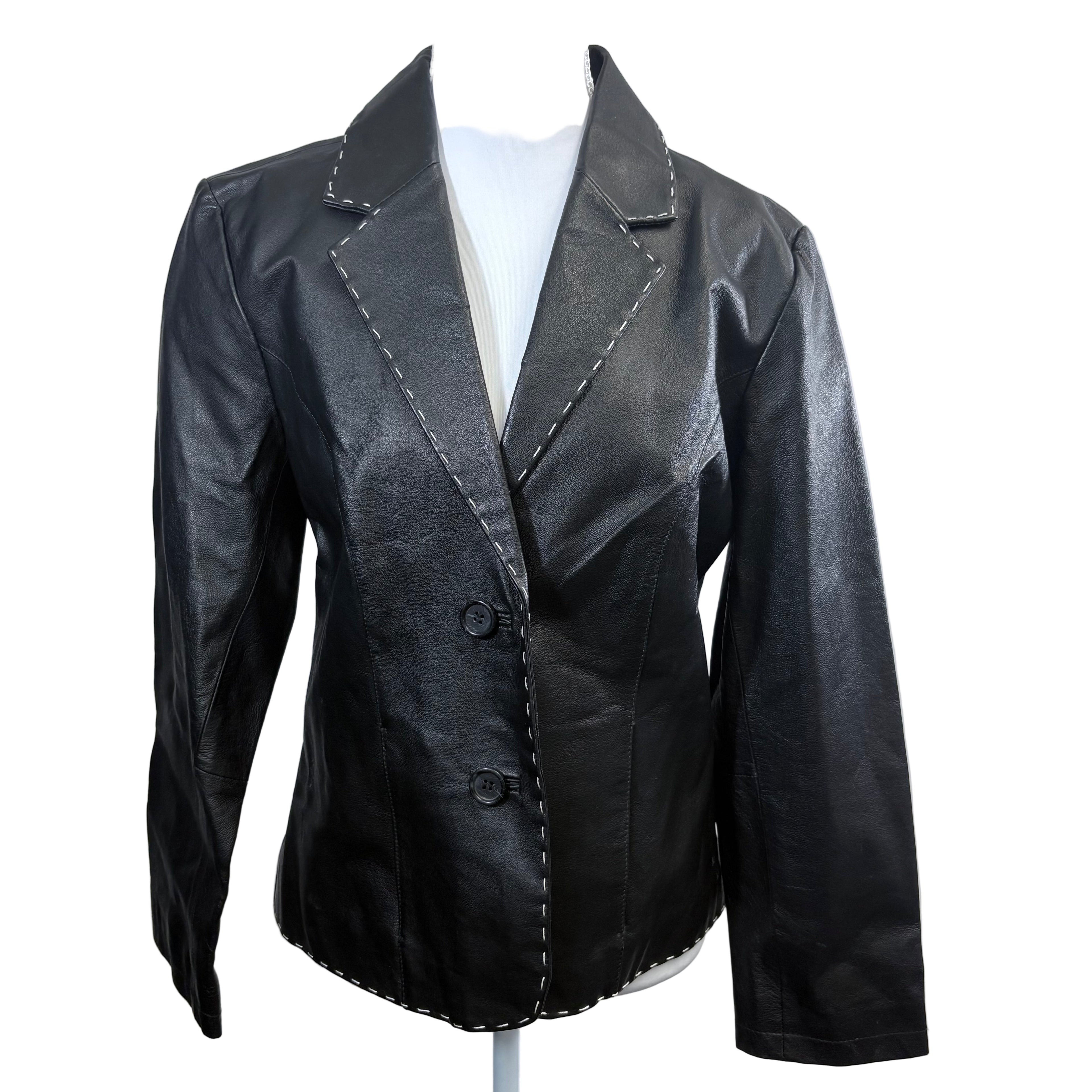 Petite Sophisticated leather jacket, size 8 petite