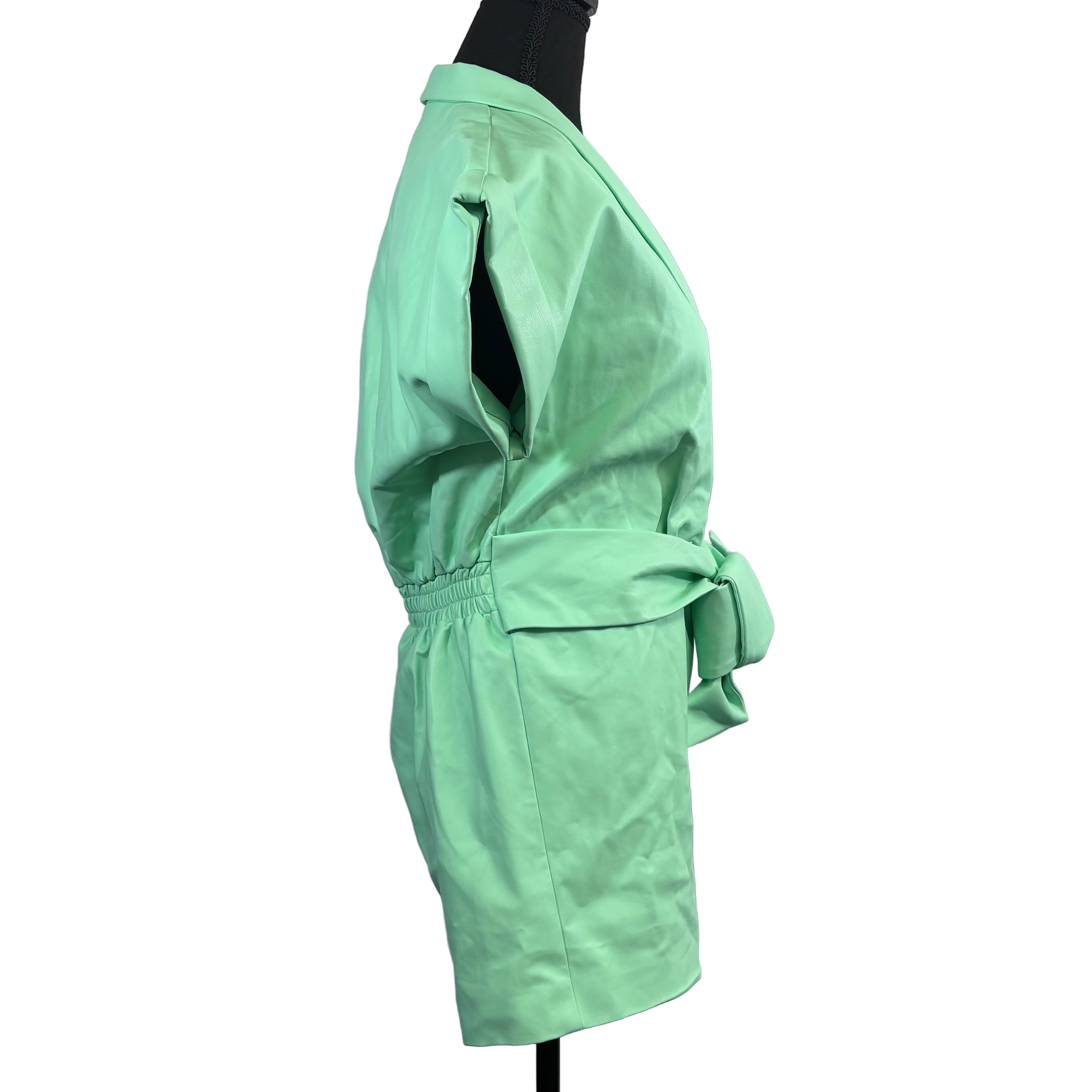 Amanda Uprichard Faux leather romper, size extra small