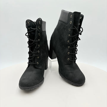 Timberland leather boots, with 3.5" heel, overall height is 9"