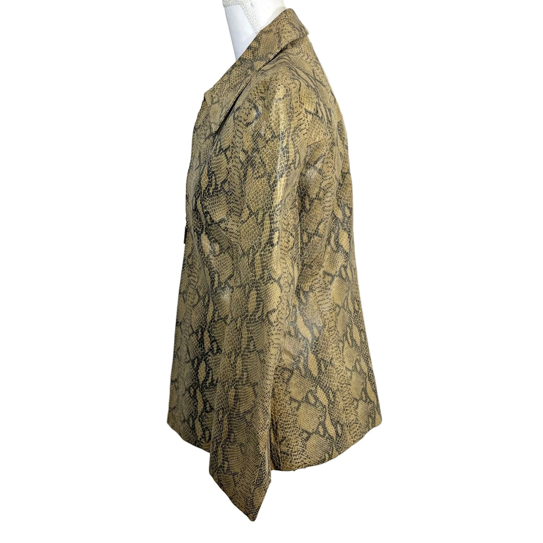 Jacauline Ferrar snakeskin print leather jacket, size small