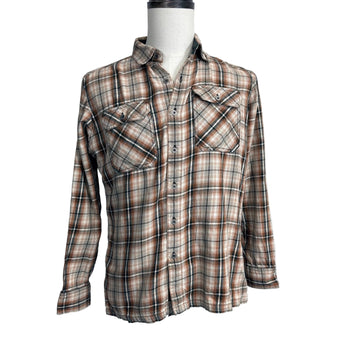 Plaid shirt on a mannequin against a white background