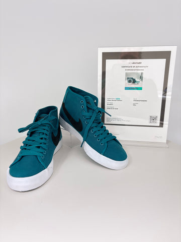 Blue Nike sneakers with authentication certificate from LegitApp